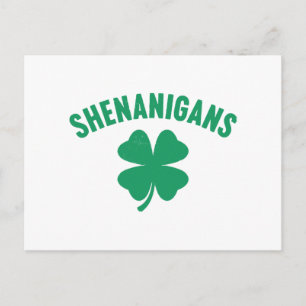 Shenanigans Shamrock St. Patrick's Day Retro  Postkarte