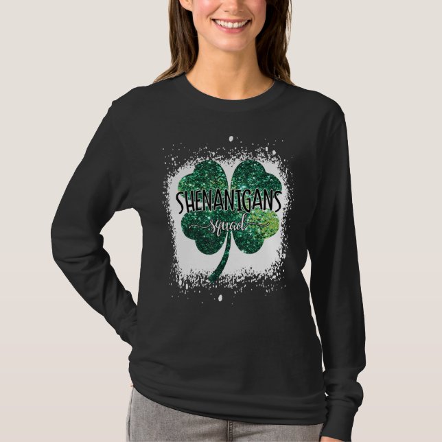 Shenanigans Squad Clover St Patrick's Day T-Shirt (Vorderseite)