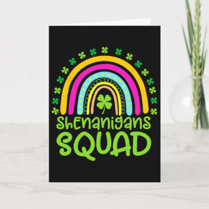 Shenanigans Squad Frohe St. Patrick's Day Regenbog Karte