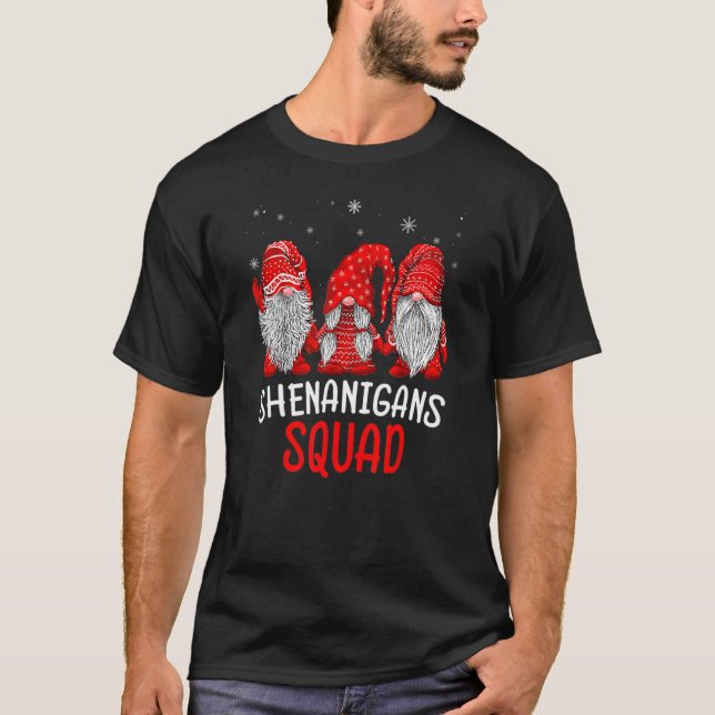 Shenanigans Squad Gnomes Christmas Matching Family T-Shirt (Vorderseite)