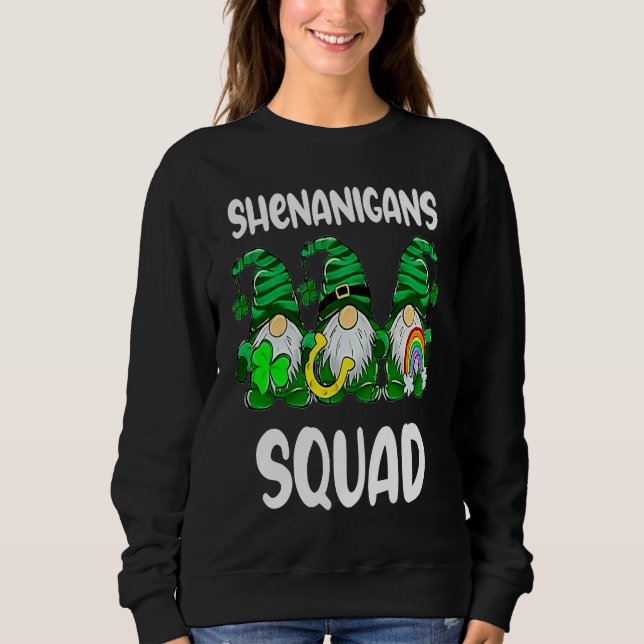 Shenanigans Squad Gnomes St Patrick's Day Men Wome Sweatshirt (Vorderseite)