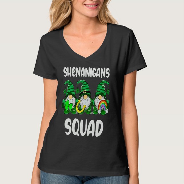 Shenanigans Squad Gnomes St Patrick's Day Men Wome T-Shirt (Vorderseite)