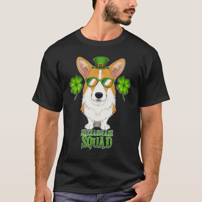 Shenanigans Squad I St Patricks Day Welsh Corgi T-Shirt (Vorderseite)