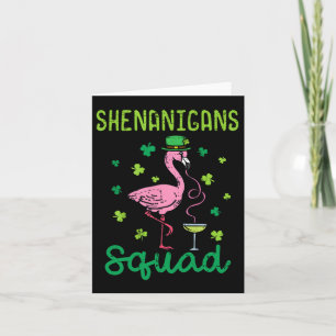 Shenanigans Squad Irish Flamingo St Patricks Day B Karte