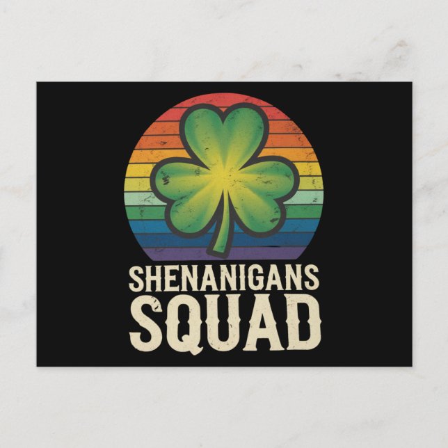 Shenanigans Squad passendes St. Patricks Day Grupp Postkarte (Vorderseite)