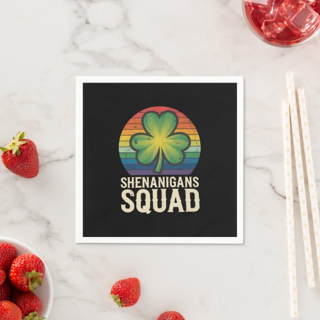 Shenanigans Squad passendes St. Patricks Day Grupp Serviette (Beispiel)
