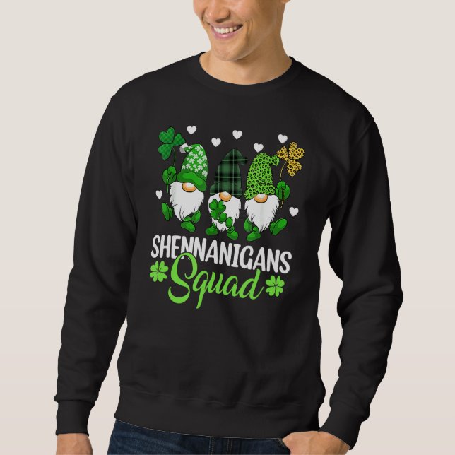 Shenanigans Squad St Patricks Day Gnomes Green Pro Sweatshirt (Vorderseite)