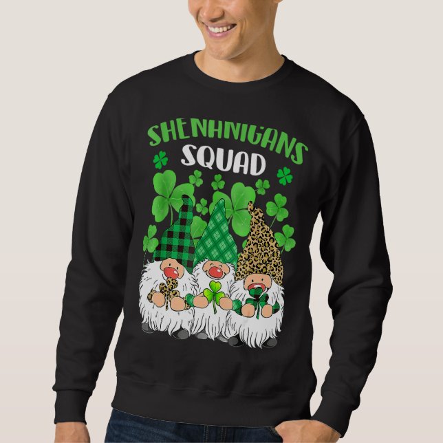 Shenanigans Squad St Patricks Day Gnomes Green Pro Sweatshirt (Vorderseite)