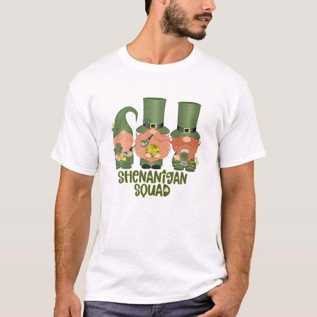Shenanigans Squad St Patricks Day Gnomes Green Pro T-Shirt (Vorderseite)