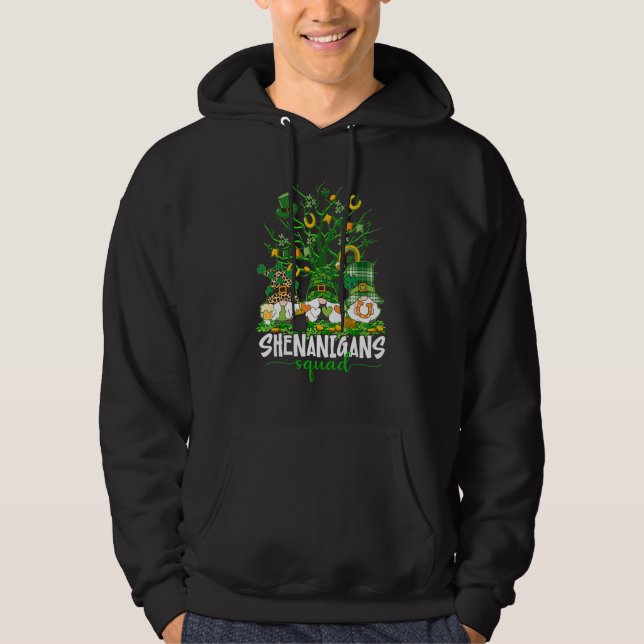 Shenanigans Squad St Patricks Day Gnomes Green Tre Hoodie (Vorderseite)