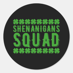 Shenanigans Squad St Patricks Day Gnomes Irish Runder Aufkleber