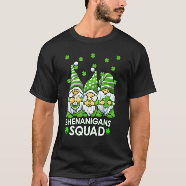 Shenanigans Squad St Patricks Day Gnomes Rainbow L T-Shirt (Vorderseite)