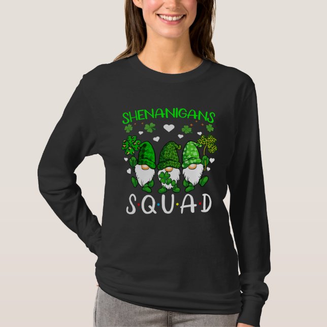 Shenanigans Squad St Patricks Day Green Gnomes Iri T-Shirt (Vorderseite)