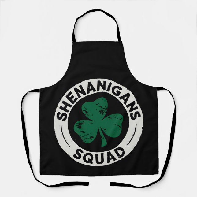 Shenanigans Squad St Patrick's Day Kleeblatt Schürze (Vorderseite)