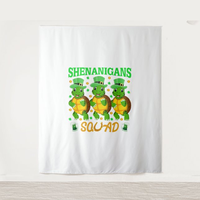 Shenanigans Squad St. Patrick's Day Niedlich Turtl Wandteppich (Vorderseite)