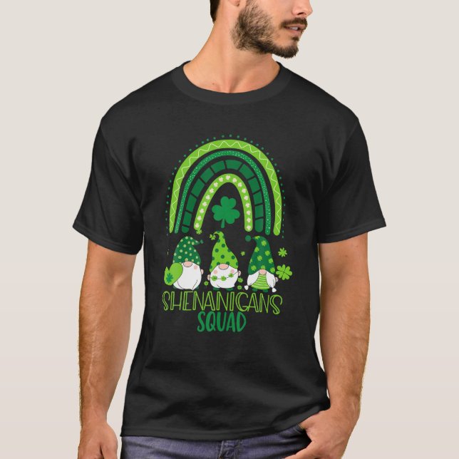Shenanigans Squad St Patricks Day Rainbow Gnomes G T-Shirt (Vorderseite)