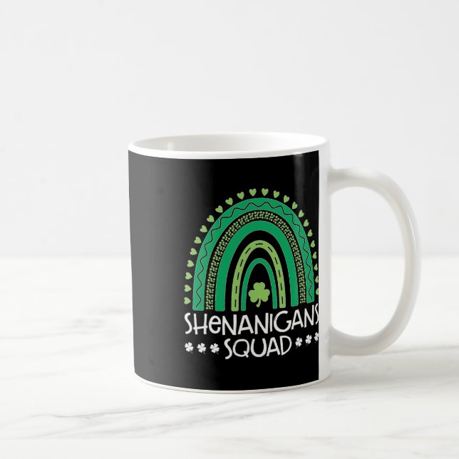 Shenanigans Squad St Patrick's Day Rainbow Shamroc Kaffeetasse (Rechts)