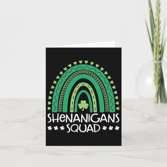 Shenanigans Squad St Patrick's Day Rainbow Shamroc Karte (Vorderseite)