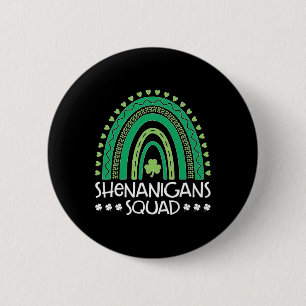 Shenanigans Squad St. Patrick's Day Regenbogen Sha Button