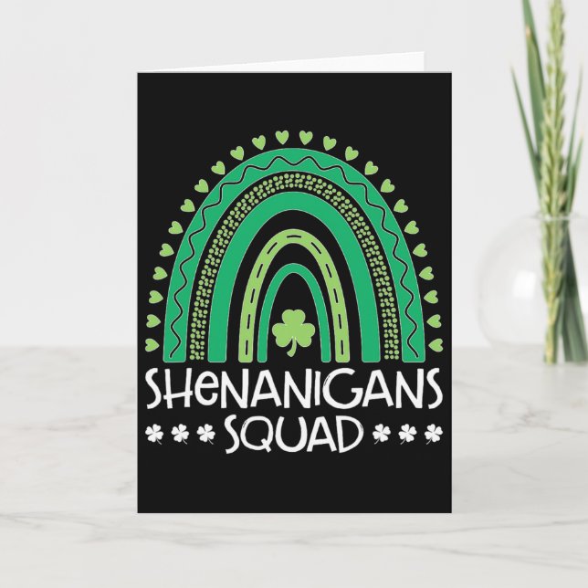 Shenanigans Squad St Patrick's Day Regenbogen Sham Karte (Vorderseite)
