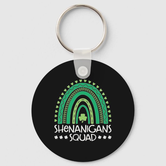 Shenanigans Squad St Patrick's Day Regenbogen Sham Schlüsselanhänger (Vorderseite)
