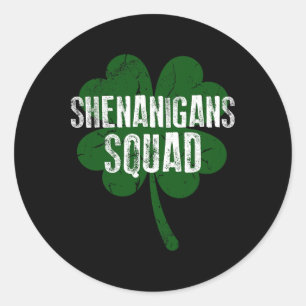 Shenanigans Squad St. Patricks Day Runder Aufkleber