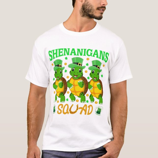 Shenanigans Squad St. Patrick's Day Süße Schildkrö T-Shirt (Vorderseite)