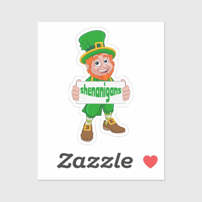 Shenanigans St. Patrick's Day Leprechaun St Pattys Aufkleber (Blatt)