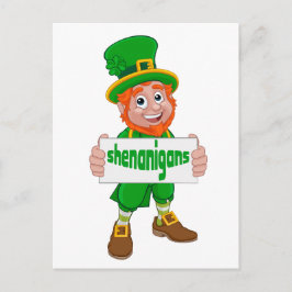 Shenanigans St. Patrick's Day Leprechaun St Pattys Postkarte