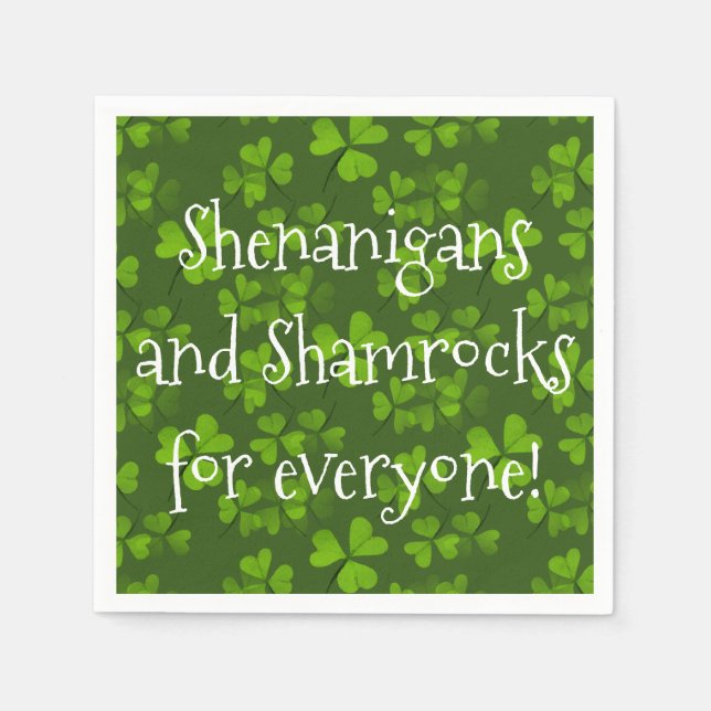 Shenanigans und Shamrocks Muster St. Patrick's Day Serviette (Vorderseite)