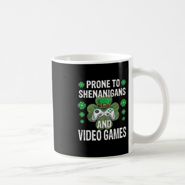 Shenanigans Videospiele Lustiger Gamer St. Patrick Kaffeetasse (Rechts)
