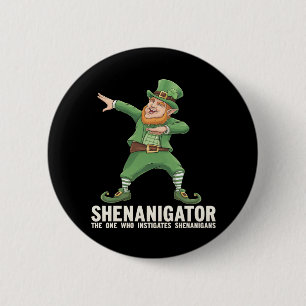Shenanigator Dabbing Kobold St. Patrick's Tag Button