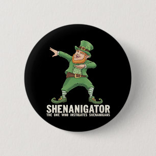 Shenanigator Dabbing Leprechaun St Patrick's Day Button