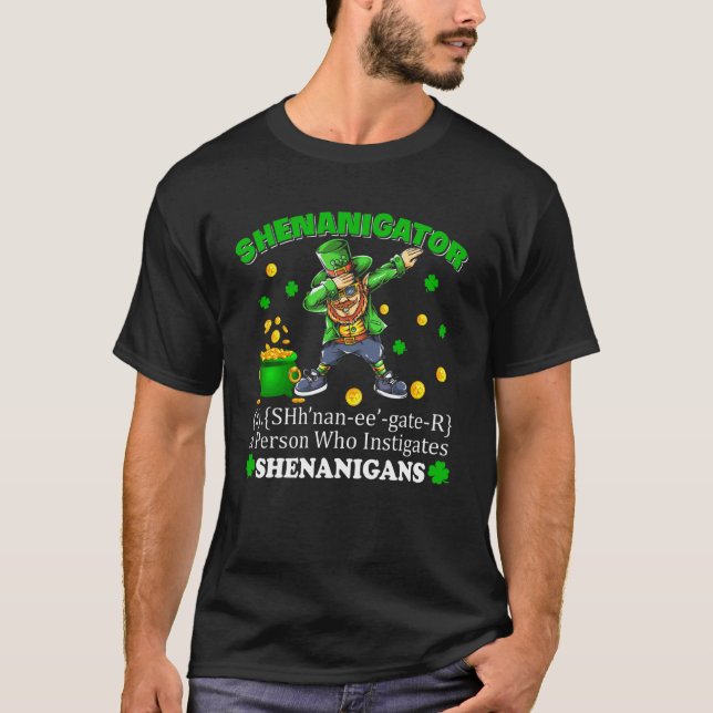 Shenanigator Definition Dabbing Leprechaun Happy S T-Shirt (Vorderseite)