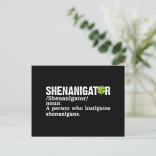 Shenanigator Definition St. Patricks Tag Postkarte