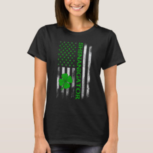 Shenanigator St Patrick's Day Irish American Flag T-Shirt