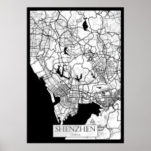 Shenzhen China Karte Poster