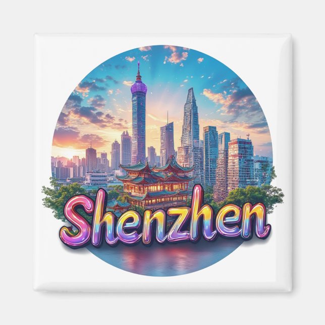 Shenzhen China Stadt Reise Geschenk Erinnerung 🗺️ Magnet (Vorne)