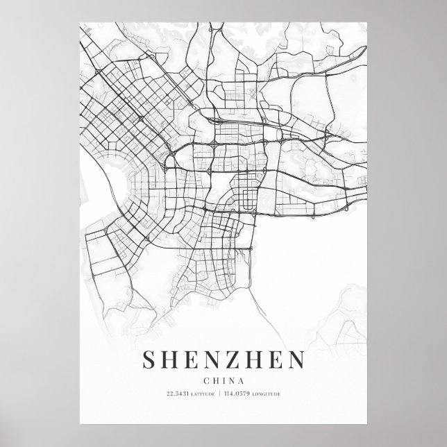 Shenzhen City Map Poster (Vorne)
