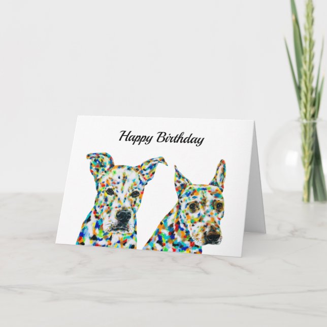 Shephard Shar Pei & Pitbull Labrador Card Karte (Vorderseite)