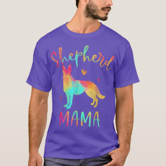Shepherd Mama Colorful German Shepherd Dog Mama T-Shirt