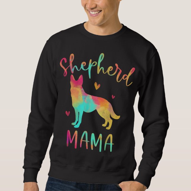 Shepherd Mama farbenfroh deutscher Schäferhund gib Sweatshirt (Vorderseite)