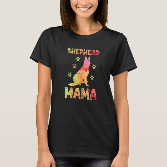 Shepherd Mama Paw Lovers Puppies Dog Owners French T-Shirt (Vorderseite)