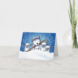 Shepherd Westie and Sheep Christmas Note Card Dankeskarte