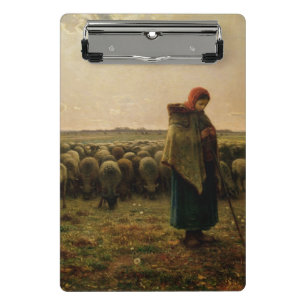 Shepherdess mit ihrer Menge, 1863 Mini Klemmbrett