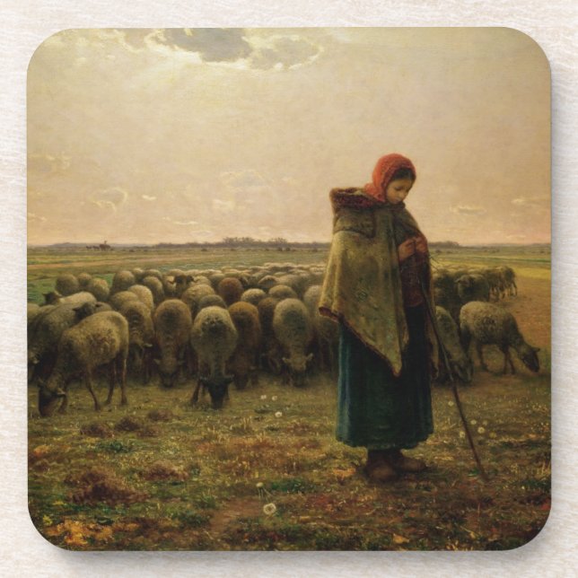 Shepherdess mit ihrer Menge, 1863 Untersetzer (Vorderseite)