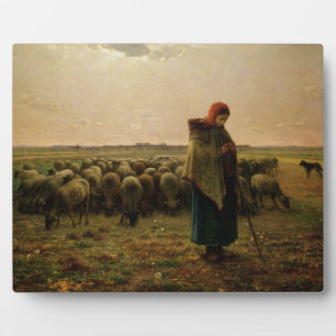 Shepherdess with her Flock, 1863 Fotoplatte