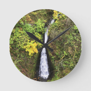 Shepperd's Dell Falls, Columbia River Gorge, OR Runde Wanduhr