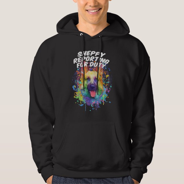 Sheppy Reporting for Duty German Shepherd  Shepard Hoodie (Vorderseite)