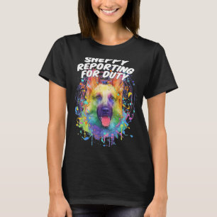 Sheppy Reporting für Duty German Shepherd Schäfer T-Shirt